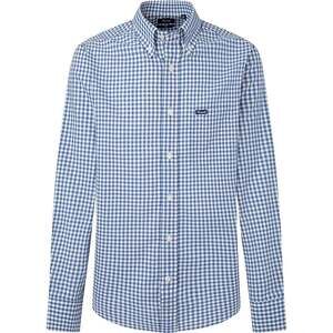 Façonnable Men's Blue Gingham Check Button Down Shirt Size XL
